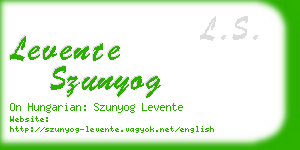 levente szunyog business card